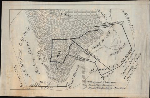 1907 Kennard Thomson Plan for Double-Tracked Train 'Loops,' New York City