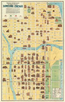 1940 Clason Map or Plan of Chicago, Illinois (Magnificent Mile, Loop)