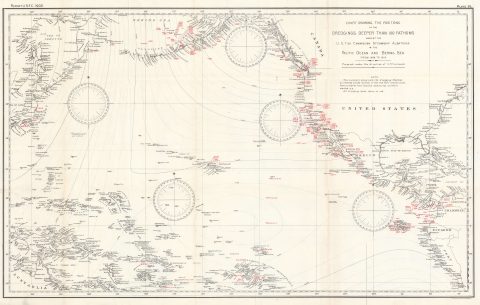1900 U.S. Fish Commission Map of Pacific Ocean Dredgings