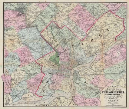 1874 Barnes and Smith City Plan or Map of Philadelphia, Pennsylvania, and Vicinity