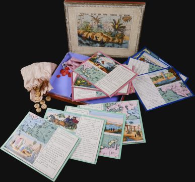 1875 Matenet / Bussière Geographical Game 'Voyage dans les Cinq Parties due Monde'