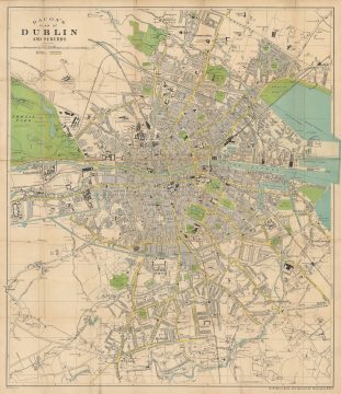 1926 Bacon Map of Dublin, Ireland