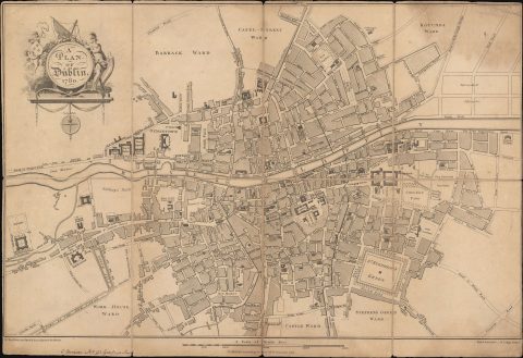 1780 Pool and Cash City Map or Plan of Dublin