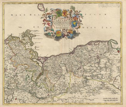 1721 De Wit Map of Pomerania, Germany and Poland