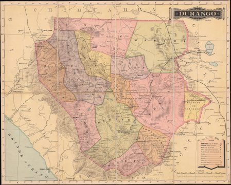 1886 Garcia y Cubas Map of Durango, Mexico