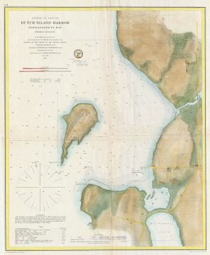 1862 U.S. Coast Survey  Map of Dutch Island Harbor, Narragansett Bay, Rhode Island