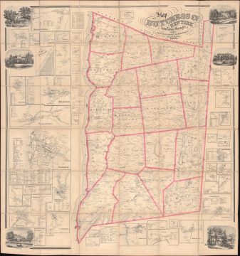 1858 Gillette Case Map of Dutchess County, New York, Hudson River Valley