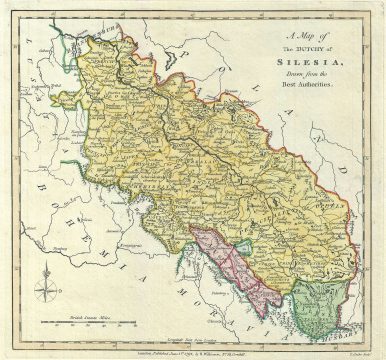 1792 Wilkinson Map of the Duchy of Silesia, Poland