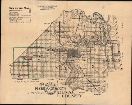 1914 Florida Grower's Map of Duval County, Florida