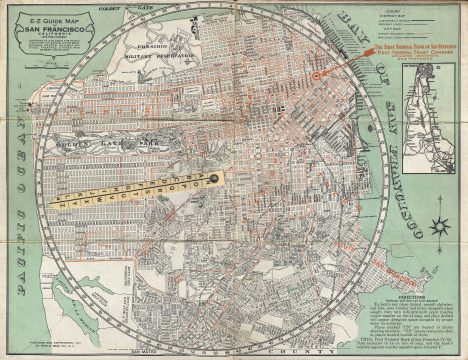 1921 Bain City Map or Plan of San Francisco