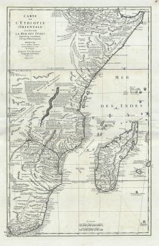 1727 D'Anville Map of East Africa and South Africa
