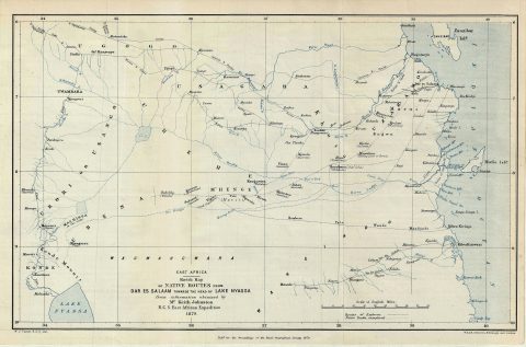 1879 Johnston Map of Tanzania, Africa