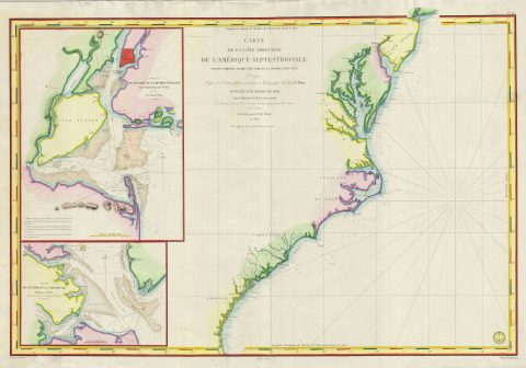 1834 Blunt Map of the United States East Coast: New York City to St. John's River, Florida