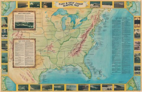 1981 Wright Surfing Map of the Eastern United States