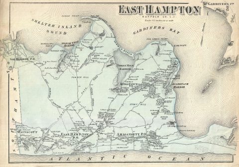 1873 Beers Map of East Hampton, Long Island, New York