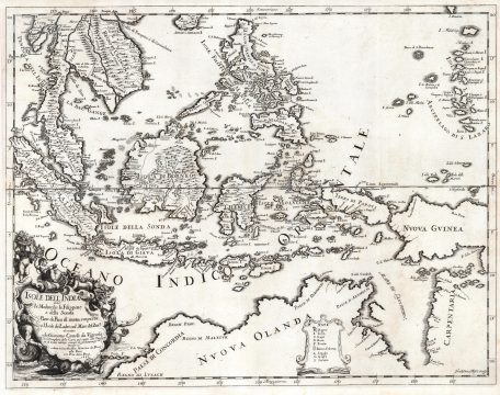 1683 Cantelli da Vignola Map of Southeast Asia, the Spice Islands and Australia