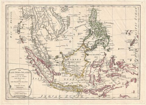 1794 Dunn and Laurie and Whittle Map of the East Indies and the Philippines