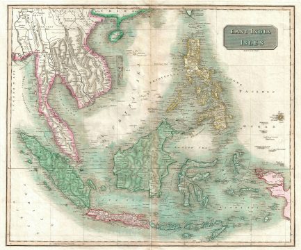 1814 Thomson Map of Southeast Asia (Singapore, Thailand, Malay)