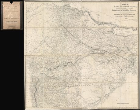 1846 Walker Map of Proposed East Indian Railway Calcutta - Delhi, India