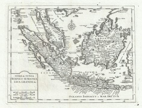 1740 Alibrizzi Map of the East Indies (Malay, Singapore, Borneo)
