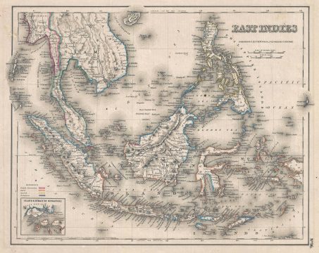 1857 Colton Map of the East Indies (Singapore, Thailand, Borneo, Malaysia)