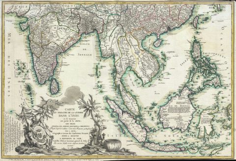 1781 Denis Map of the East Indies (Revolutionary War interest)
