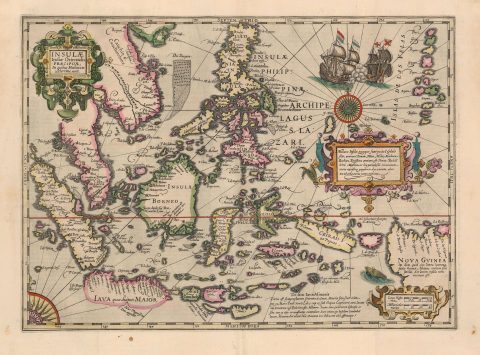 1628 Hondius Map of the East Indies and the Philippines