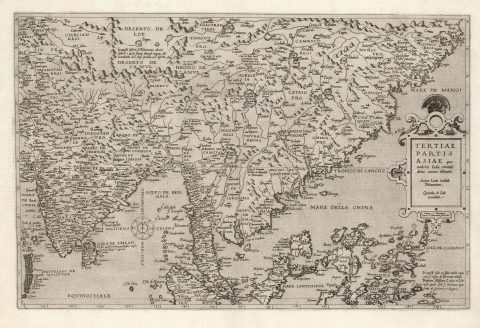 1578 De Jode / Gastaldi Map of Southeast Asia