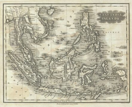 1828 Malte-Brun Map of the East Indies (Singapore, Thailand, Borneo, Malaysia)
