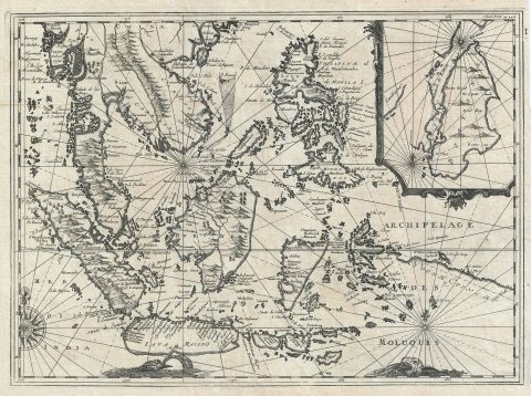 1705 Renneville Map of the East Indies: Malaya, Java, Borneo, Singapore