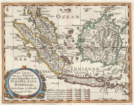1657 Sanson Map of the East Indies (Sumatra, Java, Borneo)