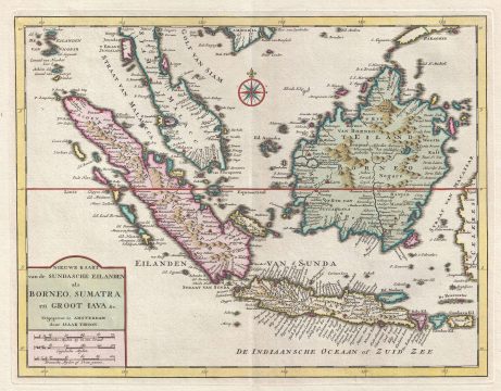 1754 Tirion Map of the East Indies