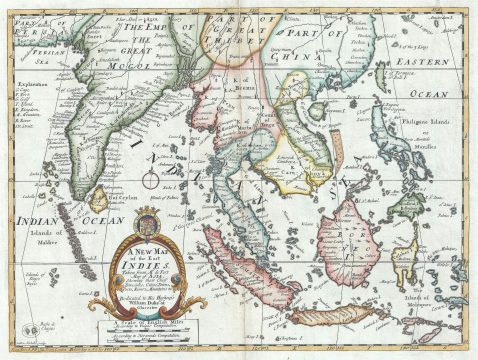 1712 Wells Map of India and the East Indies