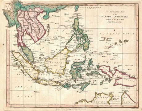 1794 Wilkinson Map of the East Indies and Southeast Asia: Thailand, Borneo, Philippines, Malay