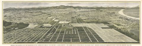 1912 Catlett Bird's-Eye View of East Portland, Oregon