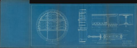 1907 Original Blueprint of New York City's Pennsylvania Railroad East River Tunnels