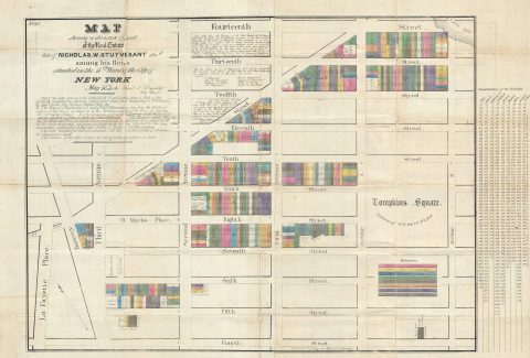 1834 Samuel Doughty Cadestral Map of the East Village, New York City