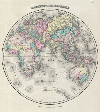 1856 Colton Map of the Eastern Hemisphere (Asia, Africa, Europe, Australia)