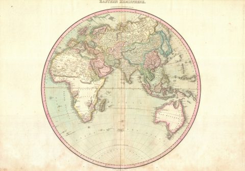1818 Pinkerton Map of the Eastern Hemisphere