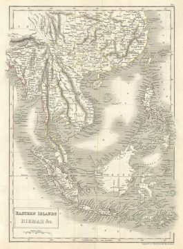 1844 Black Map of the East Indies and South East Asia