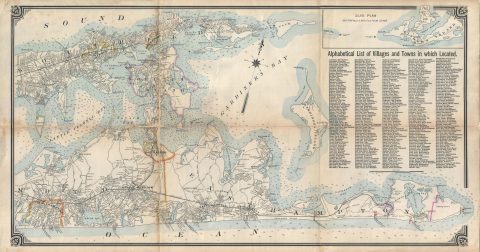 1896 Hyde Map of Eastern Long Island, New York (The Hamptons, Shelter Island, Montauk)