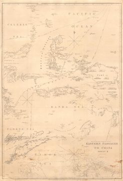 1828 / 1849 Horsburgh Blueback Nautical Chart of Timor and Maluku Islands, Indonesia