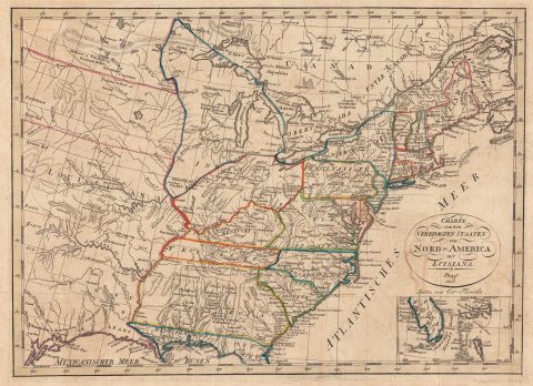1818 Franz Pluth Map of the Eastern United States