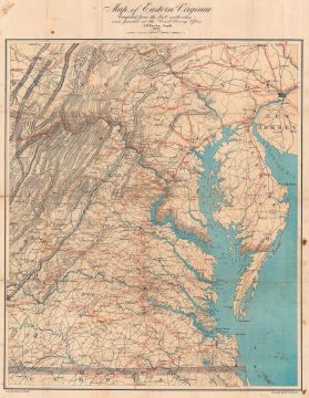 1862 Nicholson Civil War Map of Virginia and Maryland