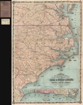 1863 Colton Map of Eastern North Carolina w/interesting provenance