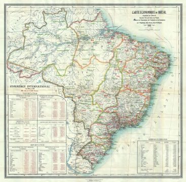 1911 Rodrigues Economic Map of Brazil during Rubber Boom