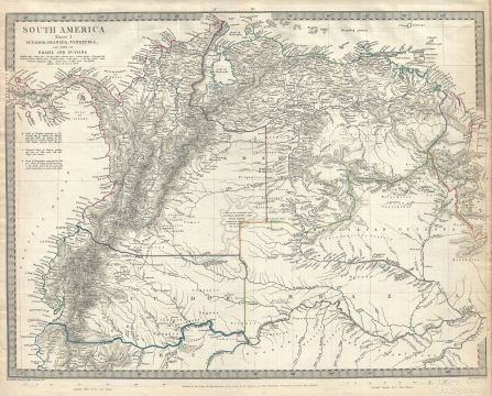 1842 S.D.U.K. Map of Ecuador, Granada, Venezuela and Panama