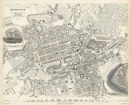 1834 S.D.U.K. Map of Edinburgh, Scotland