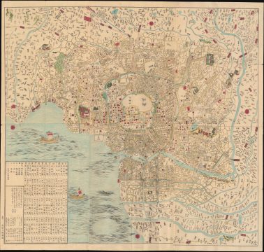 1855 Takashiba Map of Edo (Tokyo) and Surroundings