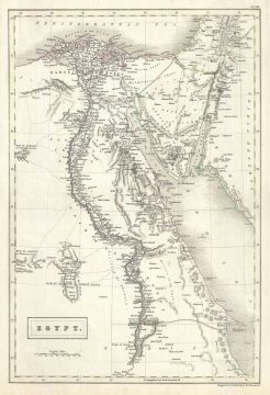 1844 Black Map of Egypt and the Sinai